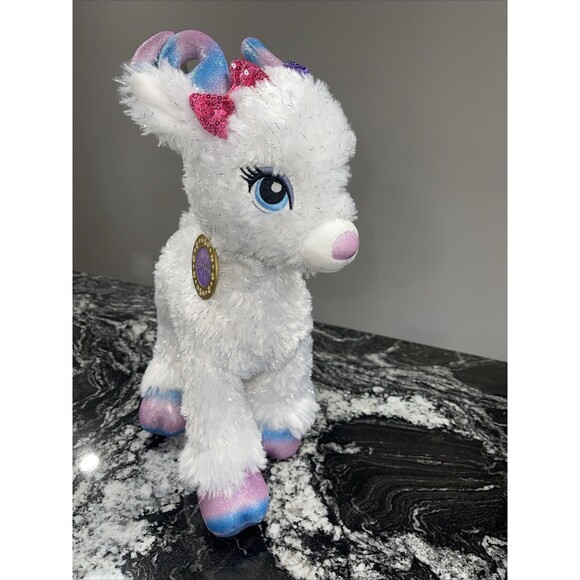 Build A Bear Glisten Reindeer Plush with Pink and Blue Swirl Antlers and Hooves - Picture 1 of 13